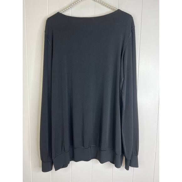 Eva Varro Black Elevated Sweatshirt Shape Blouse Size XL - Picture 6 of 7